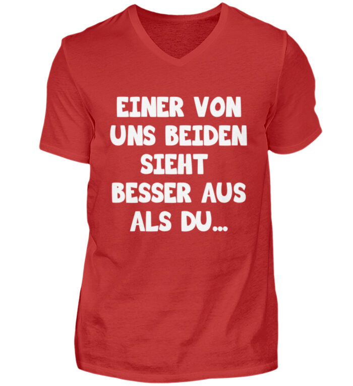 Einer von uns beiden sieht besser aus - Herren V-Neck Shirt-4