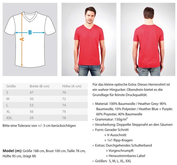 Einer von uns beiden sieht besser aus  - Herren V-Neck Shirt – Bild 7