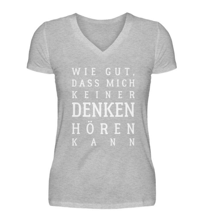 Wie gut, dass mich keiner... - V-Neck Damenshirt-17